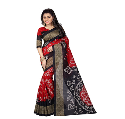 eka lifestyle (138eka) bhagalpuri silk printed saree with blouse (multicolor)